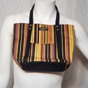 Longaberger Autumn Stripe Small Tote Purse Bag